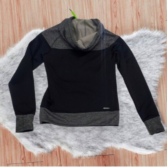 ADIDAS CLIMAWARM Black/Neon Green colour Block Fleece Hoodie- XS- NWOT - Picture 5 of 14